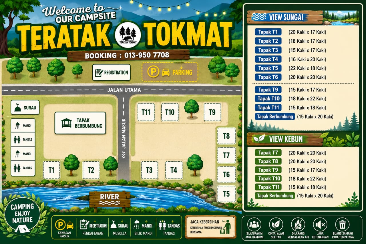 Campsite layout Teratak Tokmat